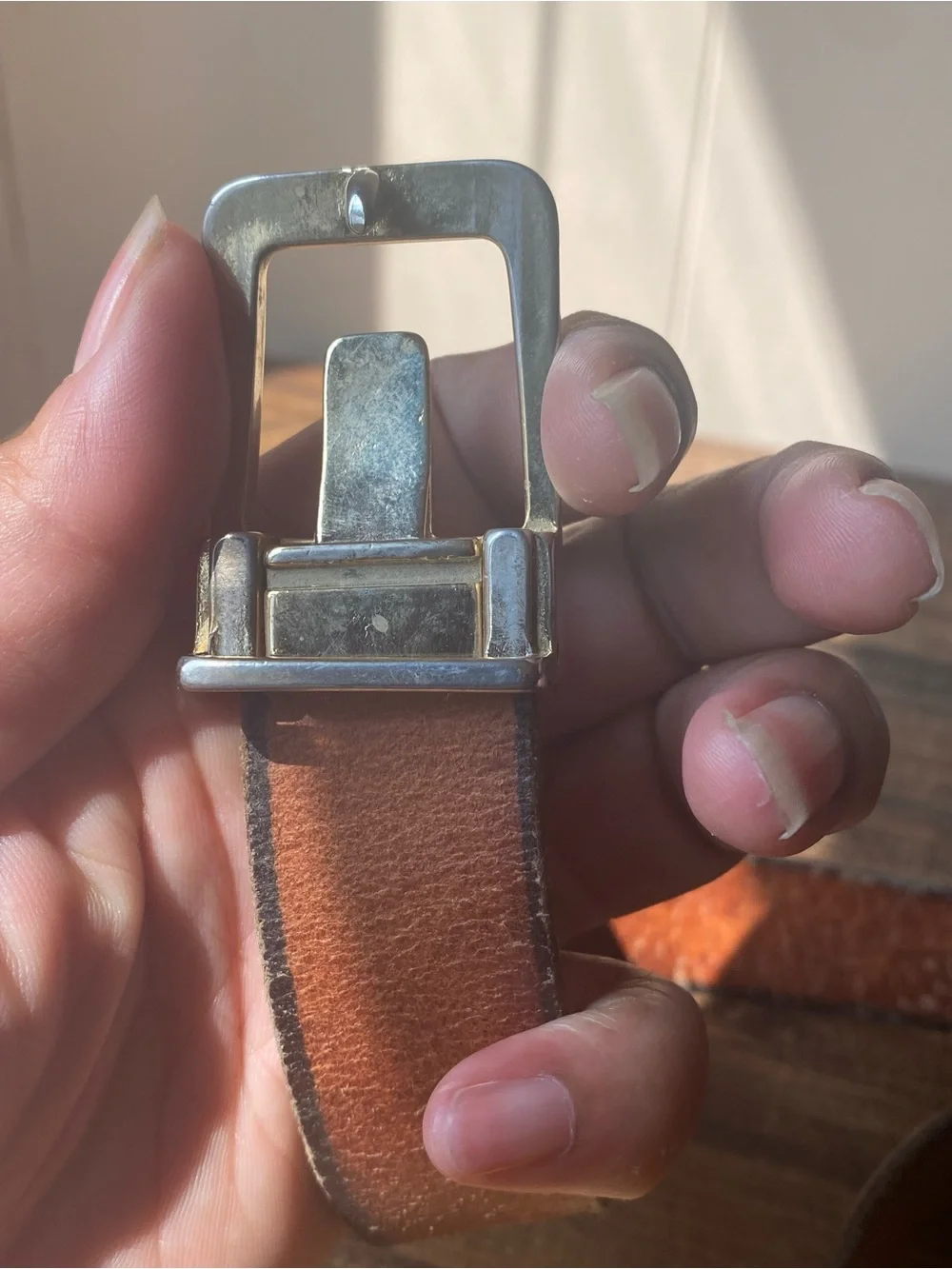 Vintage Handtooled Leather Belt, 34”